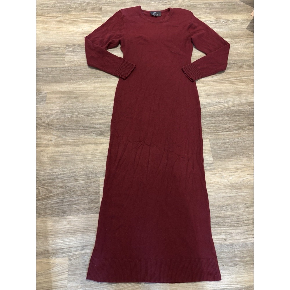 J Crew 75 Spring Street Cashmere Edit Maxi Medium Dress Red Shoulder Pads Long
